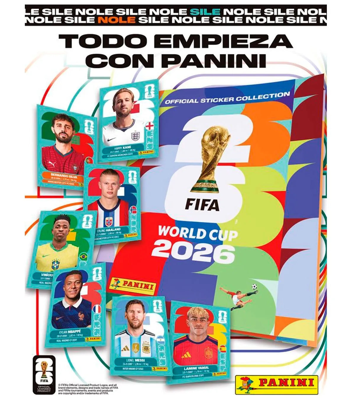 Pudełko 50 pakietów naklejek Mistrzostw Świata FIFA 2026 – Karty kolekcjonerskie Panini