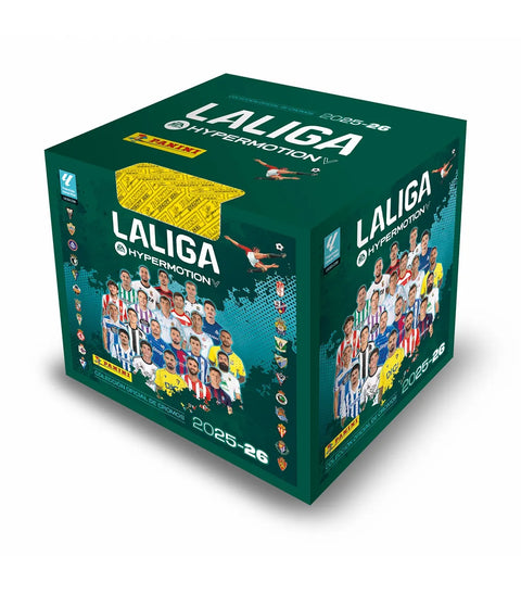 Box mit 50 LaLiga Hypermotion 2025/26 Packs – Panini Sammelkarten