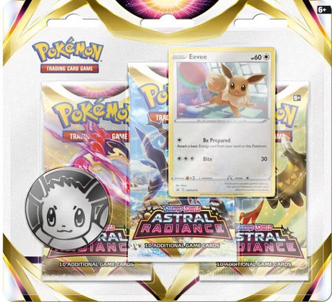 Pokemon TCG: SW&SH – Astral Radiance – Evoli 3-Pack Blister-Set