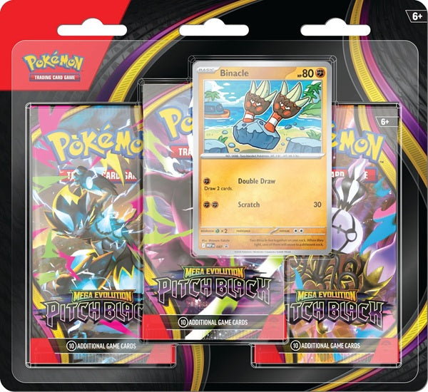 Pokemon Blister Pack - 3-Pack: 3 Mega Evolution: Pitch Black Booster
