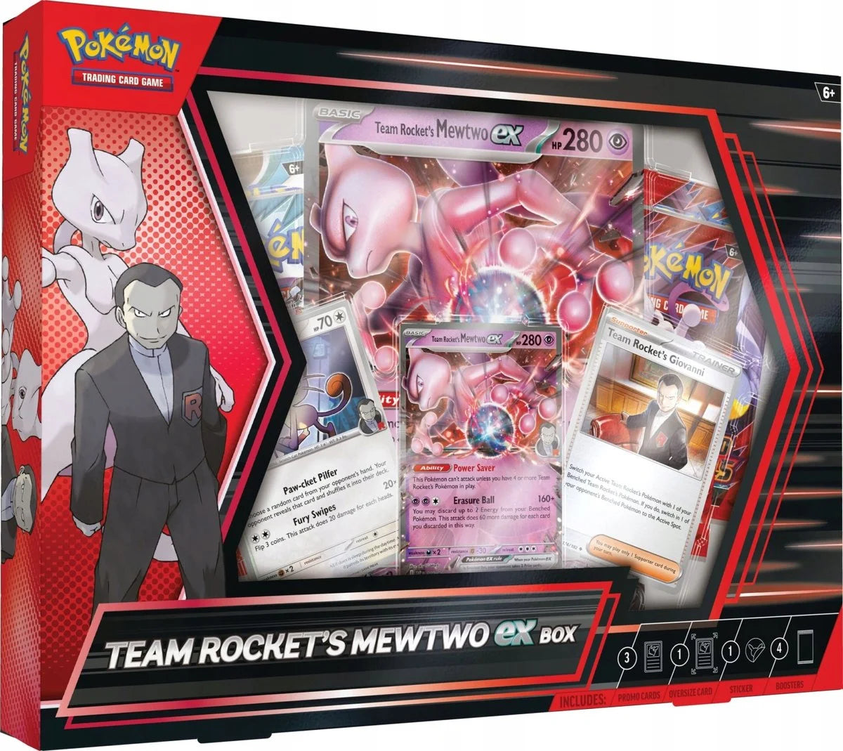Zestaw oryginalnych kart Pokemon TCG: Team Rocket's Mewtwo ex Box