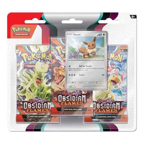 Pokemon TCG: S&V - Obsidian Flames - Eevee 3er-Pack Blister-Set